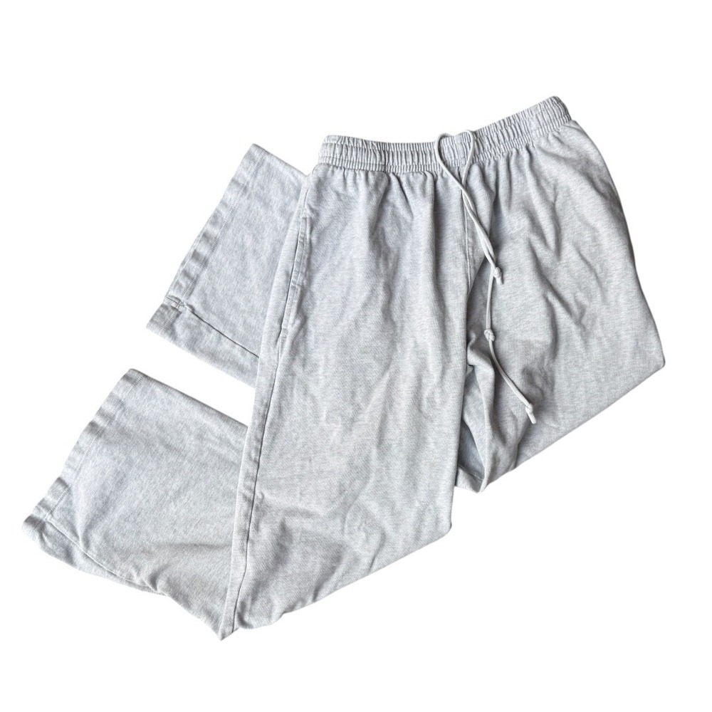 Brandy Melville Sweatpants Light Gray Wide Leg Drawstring OS